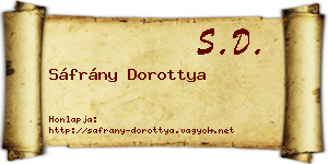 Sáfrány Dorottya névjegykártya